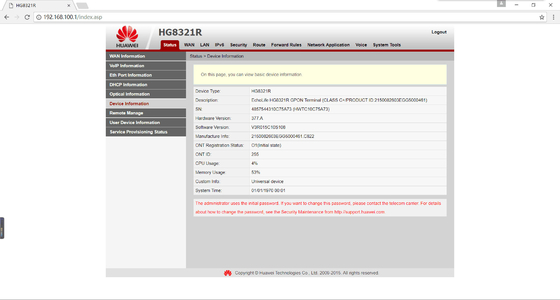 Original New Gpon ONU Ont  Hg8321r Gpon Epon Xpon 2fe+1tel Hgu ONU Support Ipv4/Ipv6 Firmware English Version